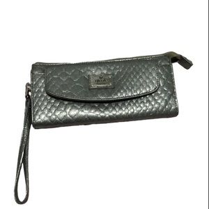 Nicole by Nicole Miller Gray Snake Clutch Wallet